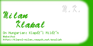 milan klapal business card